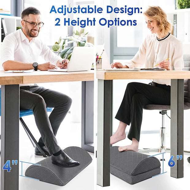 Foot Rest for Under Desk at Work Adjustable Foam for  Office Accessories