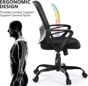 Breathable Mesh Computer Chair, Comfy Swivel Task Chair with Flip-up Armrests and Adjustable Height Desk Chair