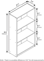 Modern and Basic 3-Tier Bookcase Storage Shelves for Office & Room