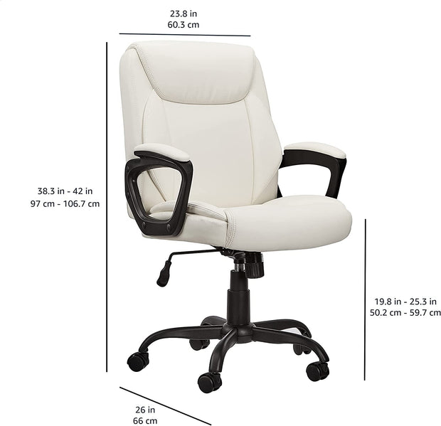 Classic Pure soft Padded Mid-Back Office Computer Desk Chair with Armrest Comfort