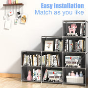 10-Grid Cube Storage Organizer Tall Portable Bookshelf Vertical Shelf for Storage