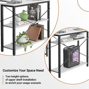 Small L Shaped Computer Desk,  47 Inch Corner Desk with Reversible Storage Shelves for Home Office Workstation